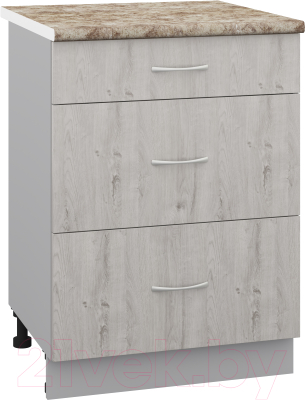 Шкаф-стол кухонный Кортекс-мебель Корнелия Лира НШ60р3ш - фото