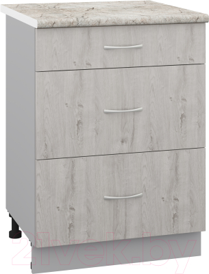 Шкаф-стол кухонный Кортекс-мебель Корнелия Лира НШ60р3ш - фото