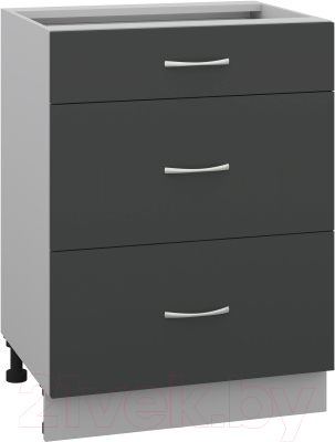 Шкаф-стол кухонный Кортекс-мебель Корнелия Лира НШ60р3ш без столешницы - фото