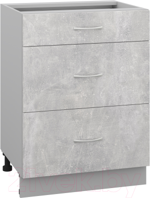 Шкаф-стол кухонный Кортекс-мебель Корнелия Лира НШ60р3ш без столешницы - фото