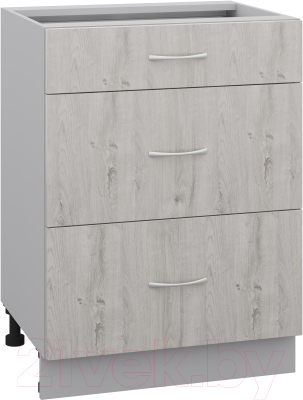 Шкаф-стол кухонный Кортекс-мебель Корнелия Лира НШ60р3ш без столешницы - фото