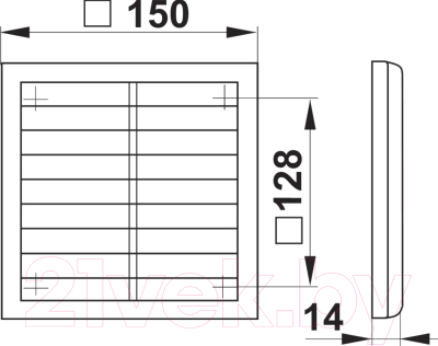 Решетка вентиляционная Семь ветров РВ1К-01