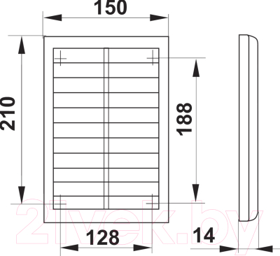 Решетка вентиляционная Семь ветров РВ1К-02