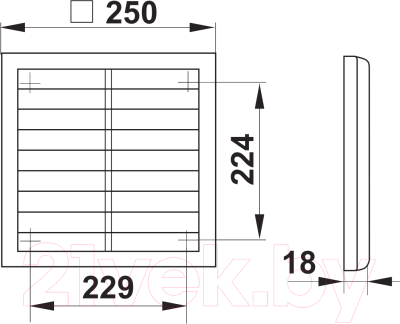 Решетка вентиляционная Семь ветров РВ1К-04