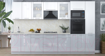 Кухонный гарнитур Интерлиния Мила Пластик 3.4 ВТ