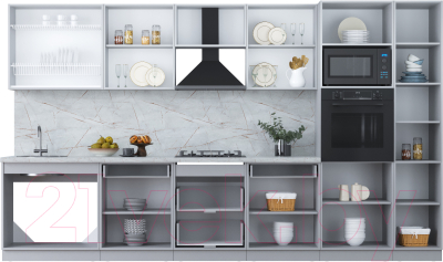Кухонный гарнитур Интерлиния Мила Пластик 3.6 ВТ