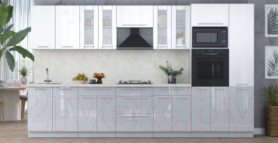 Кухонный гарнитур Интерлиния Мила Пластик 3.6 ВТ