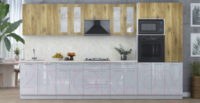 Кухонный гарнитур Интерлиния Мила Пластик 3.6 ВТ