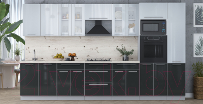 Кухонный гарнитур Интерлиния Мила Пластик 3.6 ВТ