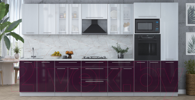 Кухонный гарнитур Интерлиния Мила Пластик 3.6 ВТ