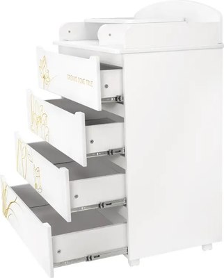 Комод пеленальный INDIGO Green Line с узким пеленальным столиком (цветы)