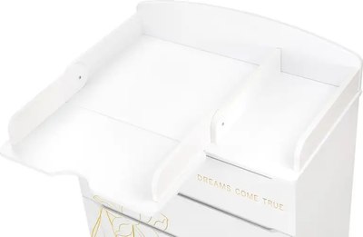 Комод пеленальный INDIGO Green Line с узким пеленальным столиком (цветы)