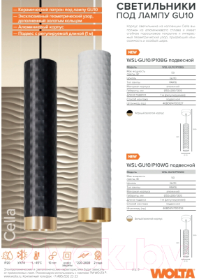 Потолочный светильник Wolta WSL-GU10/P10BG