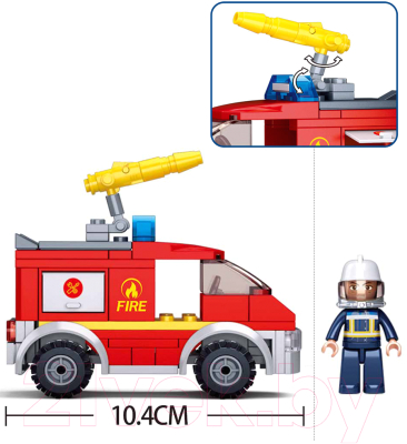 Конструктор Sluban Пожарные. Пожар на заправке / M38-B0623 