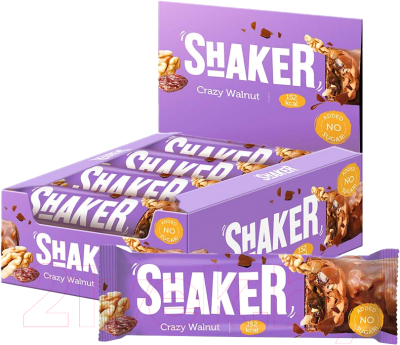 Набор протеиновых батончиков FitnesShock Shaker Грецкий орех - фото