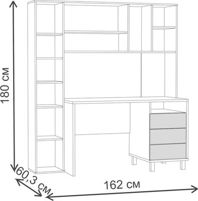 Письменный стол Mobi Комфорт 12.95 N (дуб сонома/темно-серый U2601)