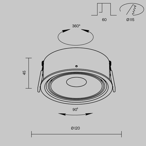 Точечный светильник Maytoni Downlight DL060-9W3-4-6K-B