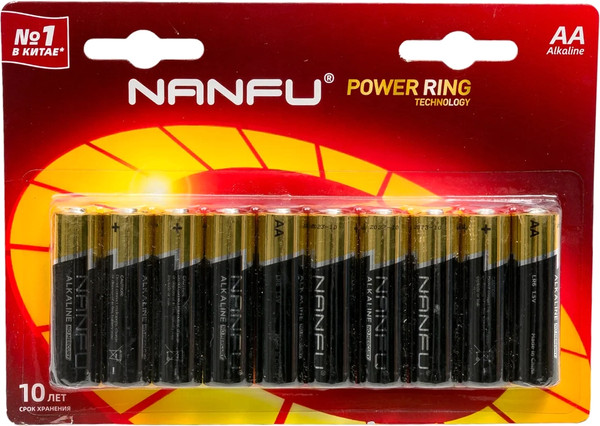 Комплект батареек Nanfu Щелочные AA - фото