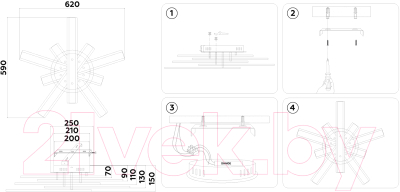 Люстра Ambrella FA8906 BK/CH