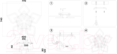 Люстра Ambrella FA8915/5+5 BK/CH