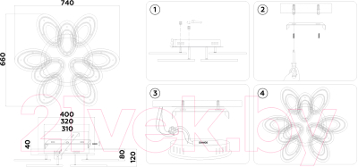 Люстра Ambrella FA8938/6+3 BK/CH