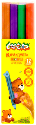 Набор цветных карандашей Каляка-Маляка Джамбо Мишки / КПКМ12-М - фото