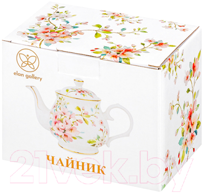 Заварочный чайник Elan Gallery Яблоневый цвет на белом / 420570 