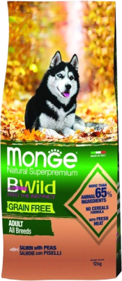 Сухой корм для собак Monge Bwild Grain Free Formula Лосось - фото