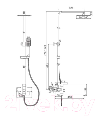 Душевая система Ledeme L72433-1