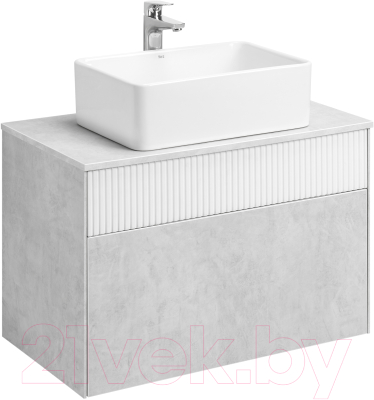 Тумба под умывальник Акватон Марбл Слэйт 80 / 1A276201MH4C0 (белый матовый) - фото
