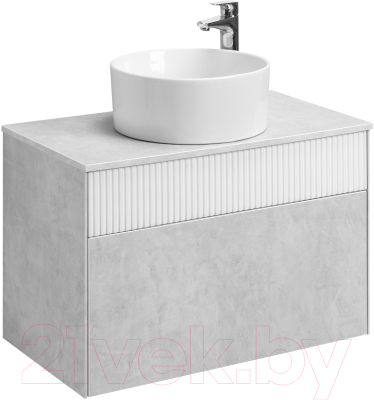 Тумба под умывальник Акватон Марбл Слэйт 80 / 1A276201MH4C0 (белый матовый)