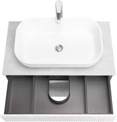 Тумба под умывальник Акватон Марбл Слэйт 80 / 1A276201MH4C0 (белый матовый)