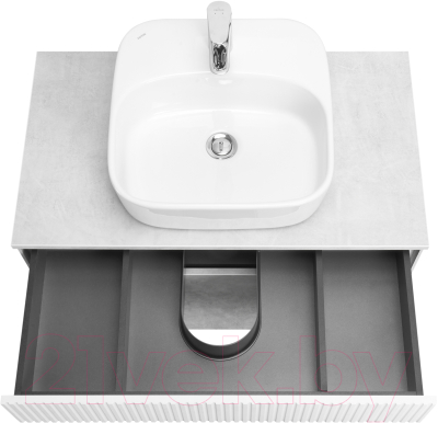 Тумба под умывальник Акватон Марбл Слэйт 80 / 1A276201MH4C0 (белый матовый)