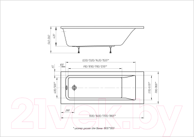 Ванна акриловая Aquatek Колибри 170x70 / KL170-0000001