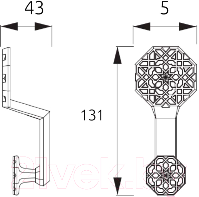 Крючок для одежды Cebi Carli A749 000 / MP30