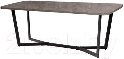 Обеденный стол Millwood Лофт Мюнхен Л 200x100x75 (бетон/металл черный) - фото