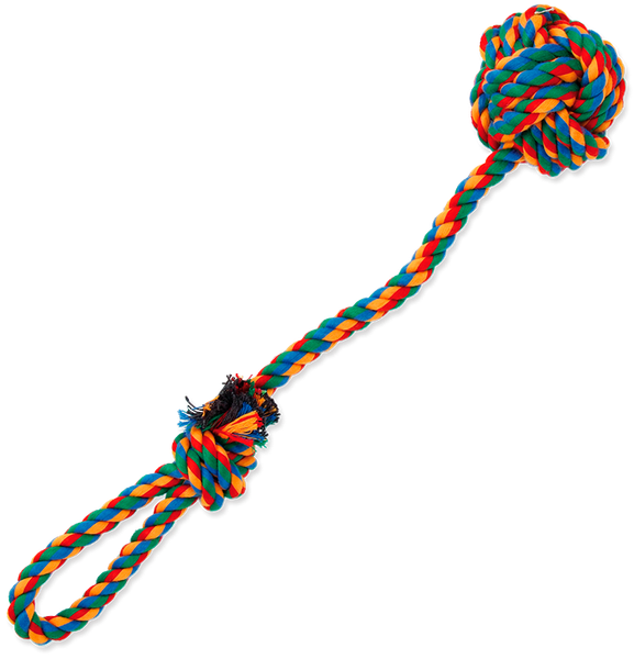 Игрушка для собак Dog Fantasy Петля из каната с шаром / 124-10183 - фото