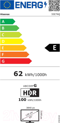 Телевизор Hisense 55E7NQ
