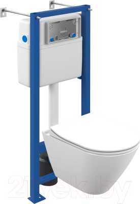 Унитаз подвесной с инсталляцией Cersanit City Smart CO DPL EO Slim + VECTOR LP / 64917 - фото