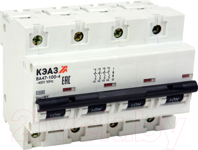 Выключатель автоматический КЭАЗ ВА47-100-4B80-УХЛ3 10кА / 318725 - фото