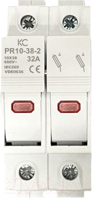 Предохранитель-разъединитель КС ПВЦ 10x38 2P / PR10-38-2 - фото