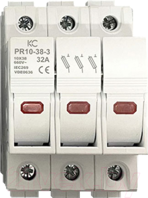 Предохранитель-разъединитель КС ПВЦ 10x38 3P / PR10-38-3 - фото