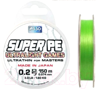 Леска плетеная Asso Super Pe Ultralight Games 4x Pe 0.128мм - фото
