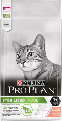 Корм для кошек Pro Plan Sterilised OptiRenal Adult с лососем - фото