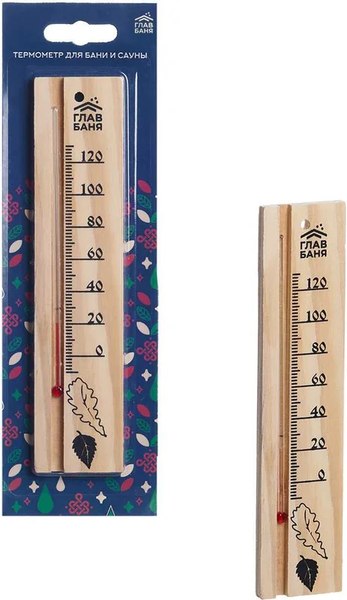 Термометр для бани Главбаня Листочки / Б-1158111