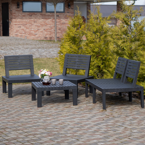 Комплект садовой мебели Ipae Progarden Molok / MOL05CCA (антрацит)