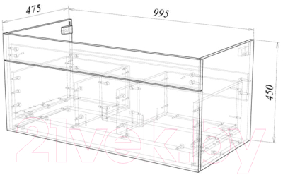 Тумба под умывальник Garda Onda 106н-1000_PVC