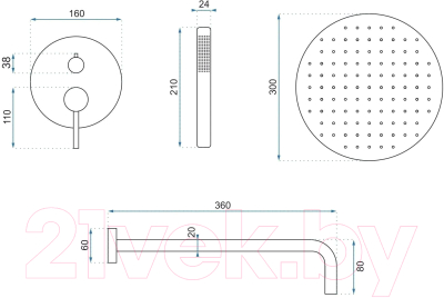 Душевая система со смесителем REA REA-P4420