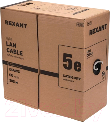 Кабель Rexant F/UTP CAT 5e PE 4PR 24AWG / 01-0154-R - фото