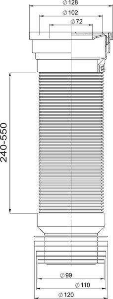 Слив (гофра) РМС ОУА-0.55м